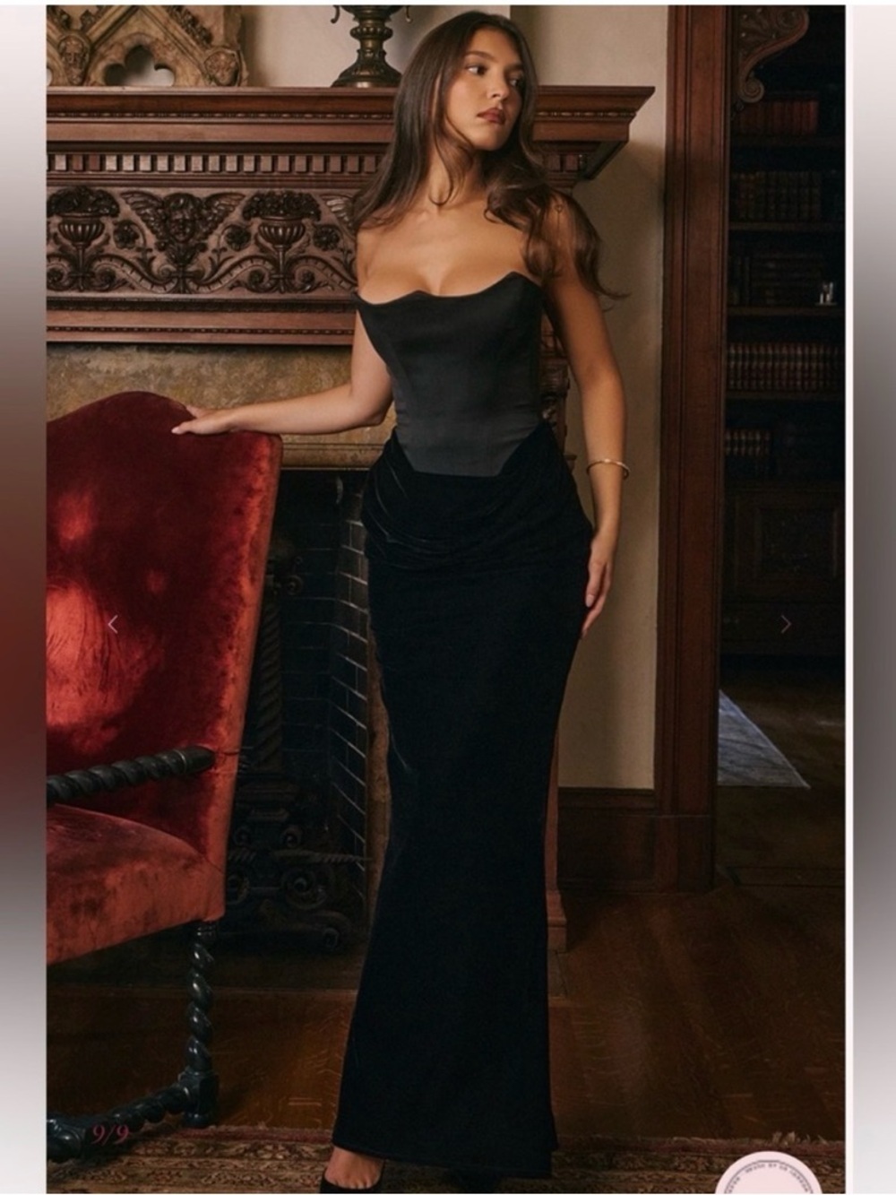 House of CB Black 'Persephone' Maxi Strapless Dress corset - Picture 5 of 9